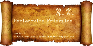 Marianovits Krisztina névjegykártya