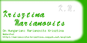 krisztina marianovits business card